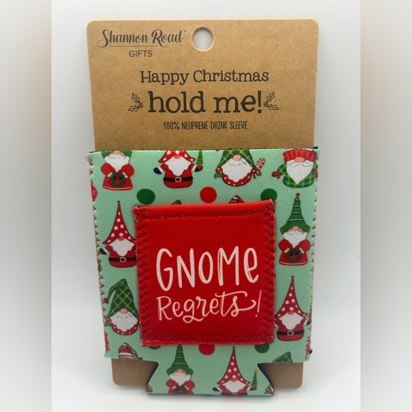 Other - Gnome Regrets Neoprene Drink Sleeve - Festive Red and Green OSFM